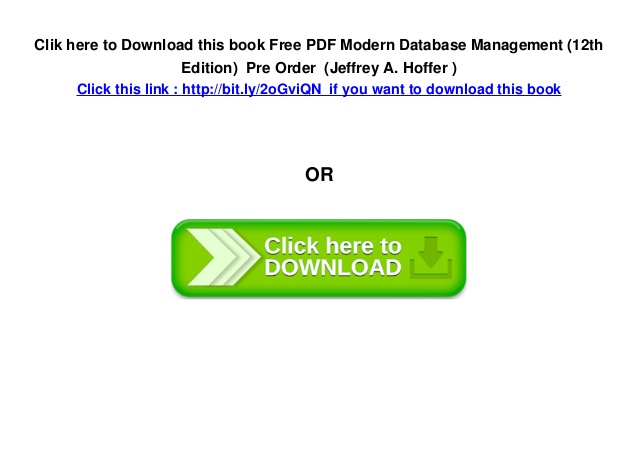 Modern Database Management 12th Edition Pdf Free Download